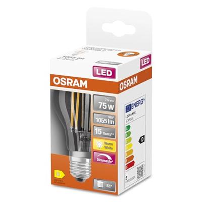 OSRAM HOMELIGHTING 4058075436886 LED-lamp Energielabel D (A - G) E27 Peer 7.5 W = 75 W Warmwit (Ø x l) 60 mm x 105 mm 1 stuk(s)