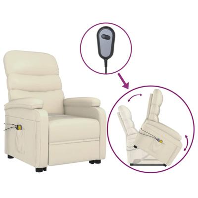 Sta-op-massagestoel kunstleer crèmewit