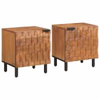 Nachtkastje 2 pcs Bruin 40 x 33,5 x 46 cm Massief Mango Hout - thumbnail