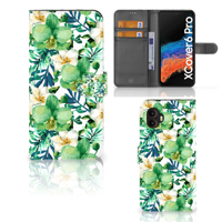 Samsung Galaxy Xcover 6 Pro Hoesje Orchidee Groen - thumbnail