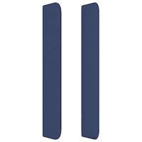 Hoofdbord met randen 103x16x118/128 cm stof blauw - thumbnail