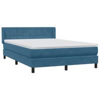 Boxspring met matras fluweel donkerblauw 160x210 cm - thumbnail