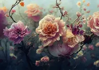 Alexsar Art Tuinschilderij rose floral 70x50cm - thumbnail