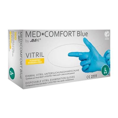Ampri Wegwerphandschoen | maat M blauw | vinyl-nitrilmengsel | EN 420, EN 374, EN 455 PSA-categorie III | 100 stuks/box | 1 stuk - 01251 M - 01251 M - thumbnail