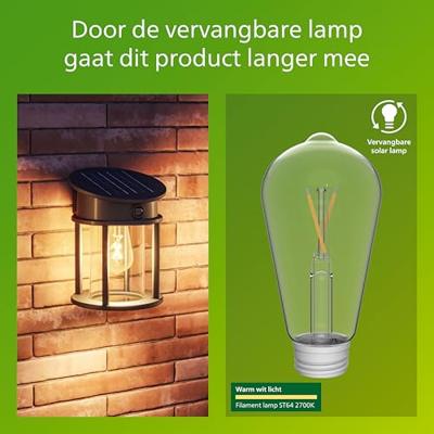 Philips LED Geri 929004633001 Wandlamp op zonne-energie met bewegingsmelder LED 3.2 W Zwart Philips LED Geri 929004633001 Wandlamp op zonne-energie met bewegingsmelder LED 3.2 W Zwart
