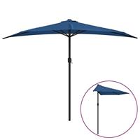 VidaXL Balkonparasol half met aluminium paal 300x155x223 cm blauw - thumbnail