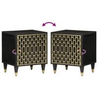 Nachtkastje 40x33x46 cm massief mangohout - thumbnail