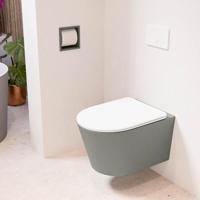 MONDIAZ LAVIE hangend toilet single fire rimless diepspoel Smoke, Toiletzitting met quick-release & softclose Talc - thumbnail