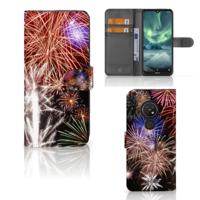 Nokia 7.2 | Nokia 6.2 | Wallet Case | met Pasjes | Vuurwerk - thumbnail