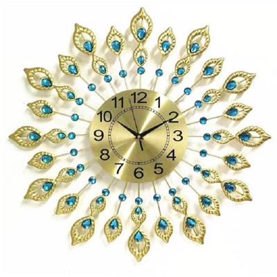 Creative Peacock Wall Clock Persoonlijkheid Mute Woonkamer Decoratie Klok Grootte: 60 cm (Goud)