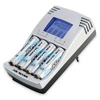 ANSMANN PhotoCam IV stekkerlader voor maximaal 4 NiMH batterijen/acculader voor 1 2 V Micro AAA & Mignon AA/met lcd-display, bescherming tegen overladen en impuls-druppellading - thumbnail