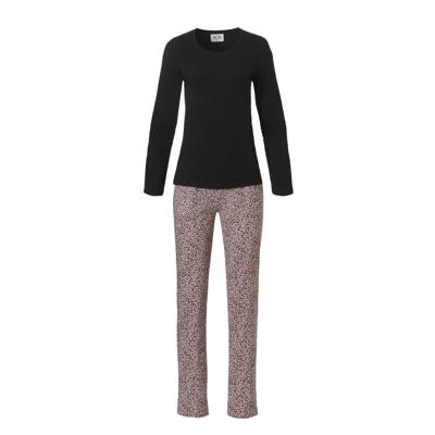 ten Cate pyjama met all over print zwart/roze