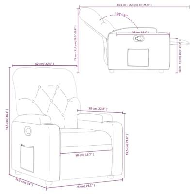 Fauteuil verstelbaar stof zwart