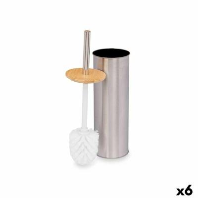 Toiletborstel Berilo Zilverkleurig Bamboe Roestvrij staal 9,5 x 27,5 x 9,5 cm (6 Stuks)