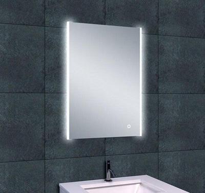 Badkamerspiegel Duo | 50x70 cm | Rechthoekig | Directe en indirecte LED verlichting | Touch button | Met verwarming