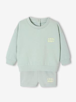 Set sweatshirt + short voor baby's grijsblauw Set sweatshirt + short voor baby's grijsblauw