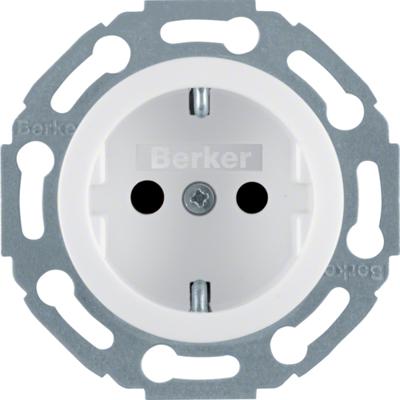 Berker serie 1930 stopcontact met randaarde en kinderbeveiliging polarwit