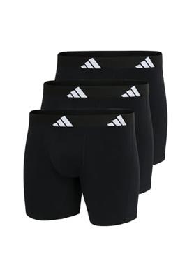 Adidas Boxershorts flex cotton lang 3-pack zwart