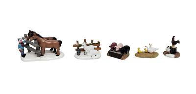Farm Animals Polyresin 10cm 5 stuks Santaville - Santaville
