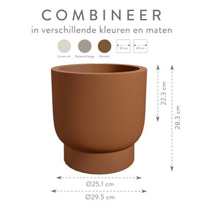 Elho Amber Grail 30 - Bruin - Ø 30 x H 28 cm - Binnen en Buiten - 100% gerecycled