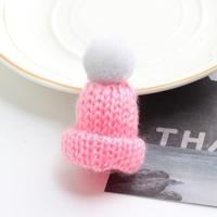 12PCS cute mini gebreide hairball Hat broche trui pinnen badge (roze) - thumbnail