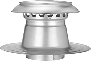 Platdak Ontluchting Dubbelwandig Met Aluminium Kap Ø 200mm