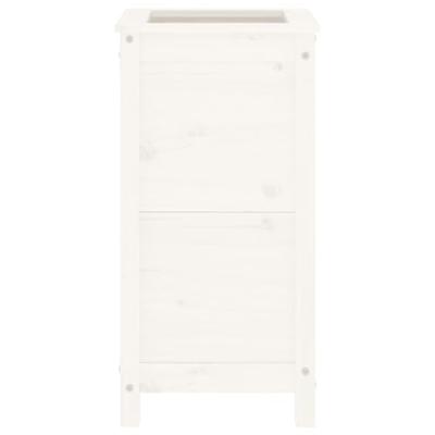 Plantenbak 40x40x78 cm massief grenenhout wit