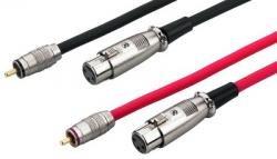Monacor 0069060 Cinch / XLR Audio Verbindingskabel [1x Cinch-stekker - 1x XLR-bus] 1.5 m Rood/zwart