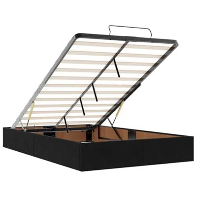 Ottoman bed met matrassen 120x200cm fluweel zwart