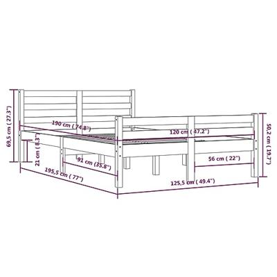Bedframe massief hout honingbruin 120x190 cm 4FT Small Double Bedframe massief hout honingbruin 120x190 cm 4FT Small Double
