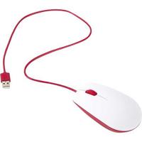 Raspberry Pi® Mouse Muis USB Optisch Wit, Rood 3 Toetsen - thumbnail