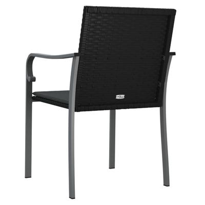 Tuinstoelen 6 st met kussens 56x59x84 cm poly rattan zwart