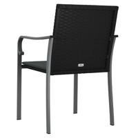 Tuinstoelen 4 st met kussens 56x59x84 cm poly rattan zwart - thumbnail
