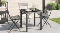 Tuintafel 70x70x73 cm poly rattan grijs - thumbnail