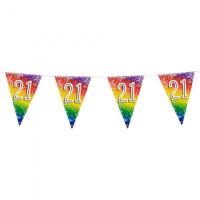 Vlaggenlijn Cijfer 21 Regenboog Met Sterren (6m) - thumbnail