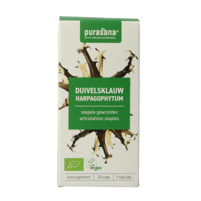 Purasana Duivelsklauw vegan bio 120 Vegetarische capsules Purasana Duivelsklauw vegan bio 120 Vegetarische capsules