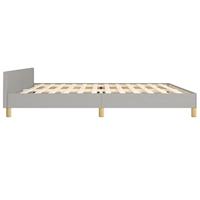 Bedframe zonder matras stof lichtgrijs 200x200 cm - thumbnail