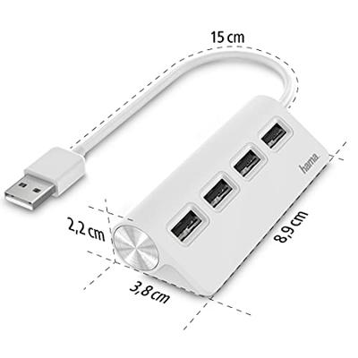 Hama USB 2.0-hub 4 poorten Wit