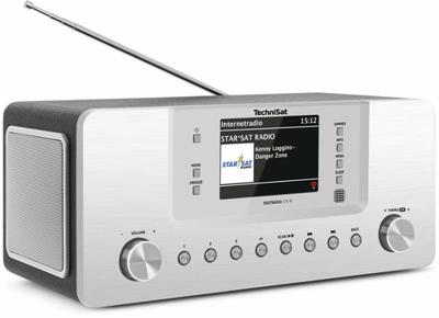 TechniSat DIGITRADIO 574 IR internetradio stereo (DAB+, FM, WLAN, Bluetooth-audiostreaming, 4 inch kleurendisplay, USB, AUX-in, hoofdtelefoonaansluiting, wekker, 10 watt, app/afstandsbediening) zilver