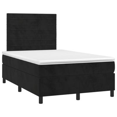 Boxspring met matras fluweel zwart 120x200 cm - thumbnail