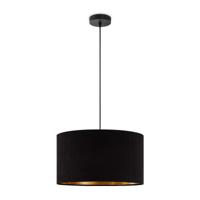 Scandinavische stijl Hanglamp - Corduroy Lampenkap - Cilinder - Black - ø40 x 126 cm - E27 Fitting - Geschikt voor Woonkamers en slaapkamers - Inclusief 1 meter kabel - thumbnail