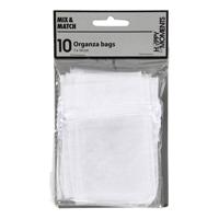 Creativ Company Organza zakjes, afm 7x10 cm, wit, 10 stuk/ 1 doos - thumbnail