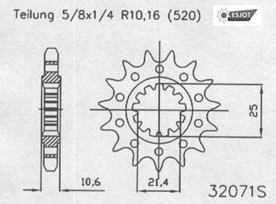 ESJOT Sprocket 520 16z racing