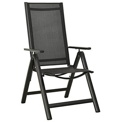 Tuinstoelen 2 st inklapbaar textileen aluminium antracietkleur