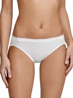 Dames luxury Rio- slip - Elastisch katoenen vrouwen tai slip - Wit - thumbnail