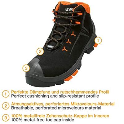 uvex 2 6509244 Hoge veiligheidsschoenen ESD S3 Schoenmaat (EU): 44 Zwart, Oranje 1 paar