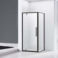 Douchecabine Van Rijn ST04 Hoekcabine 6 mm Helder Glas incl. Glasbehandeling Omkeerbaar 100x100x200 cm Mat Zwart van Rijn - thumbnail
