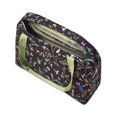 Basil wanderlust carry all bag - zwarte fietshandtas met kleurrijke vogelprint