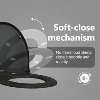 VidaXL Toiletzitting zwart 47 x 37 x 4 cm duroplast - thumbnail