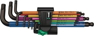 Wera 950 SPKL/9 SM N Inbus Haakse schroevendraaierset 1.5 mm, 2 mm, 2.5 mm, 3 mm, 4 mm, 5 mm, 6 mm, 8 mm, 10 mm 9-delig